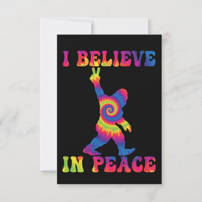 Funny Bigfoot I Believe In Peace   RSVP Card (Front)