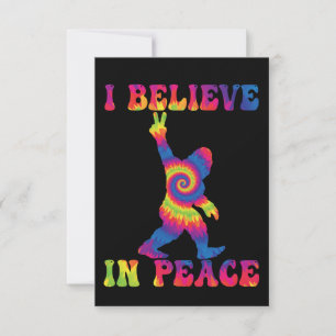 Funny Bigfoot I Believe In Peace   RSVP Card