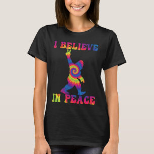 Funny Bigfoot I Believe In Peace  T-Shirt