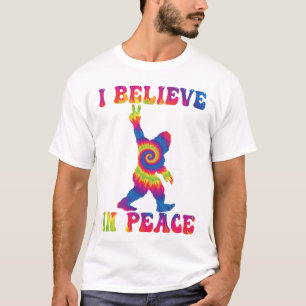 Funny Bigfoot I Believe In Peace T-Shirt