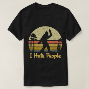 Funny Bigfoot I Hate People Vintage Design T-Shirt