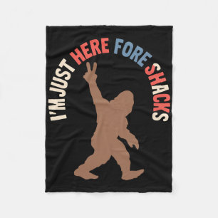 Funny Bigfoot Im Just Here For The Snacks Retro Us Fleece Blanket