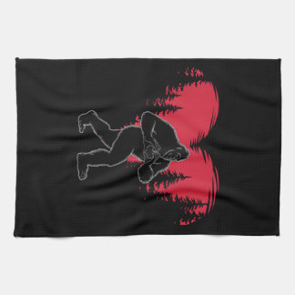 Funny Bigfoot in Love Heart Happy Valentine's Day Tea Towel