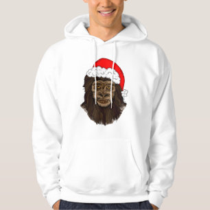 Funny Bigfoot In Santa Hat Sasquatch Humour Hoodie