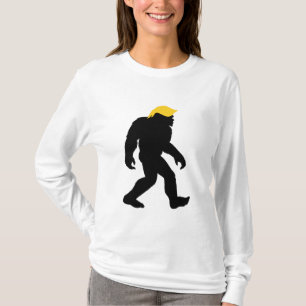 Funny Bigfoot in Trump Yellow Hair 2024 Elections T-Shirt