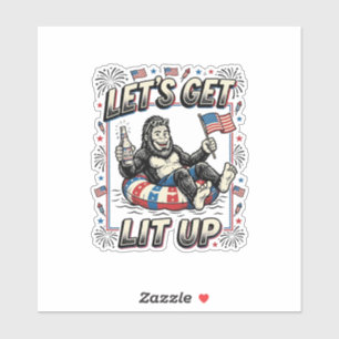 Funny Bigfoot Let’s Get Lit Up Patriotic