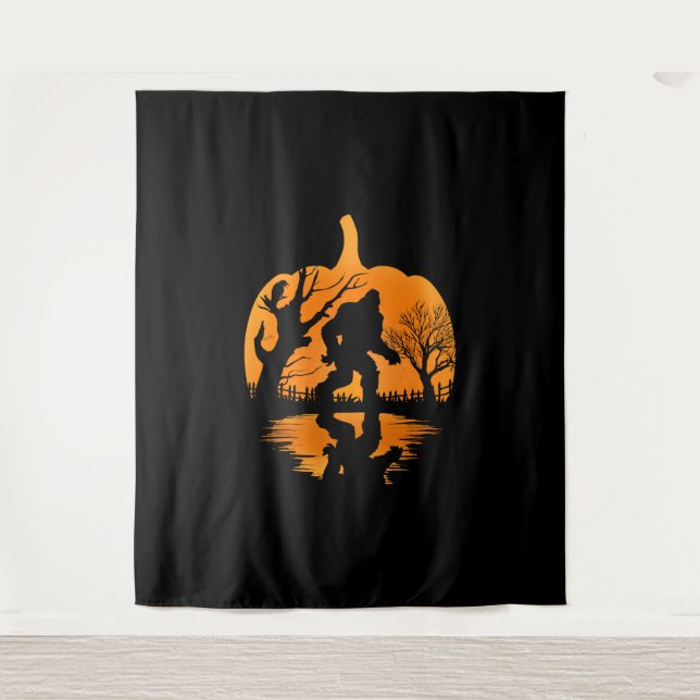 Funny Bigfoot Lover Halloween Gift - Halloween  Tapestry (Front)