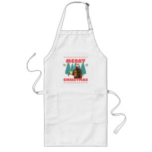 Funny Bigfoot - Merry Christmas Long Apron