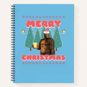 Funny Bigfoot - Merry Christmas Notebook