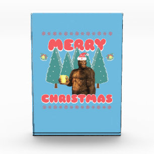 Funny Bigfoot - Merry Christmas Photo Block