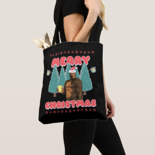 Funny Bigfoot - Merry Christmas Tote Bag