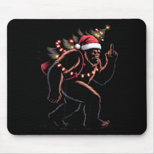 Funny Bigfoot Middle Finger Christmas Sasquatch An Mouse Mat