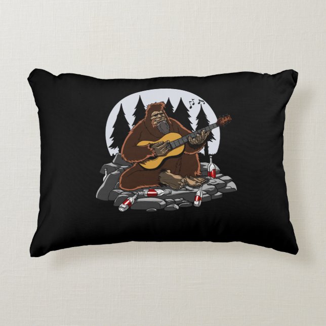 Funny Bigfoot Mountain Camping Hiking Decorative Cushion (Front)