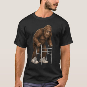Funny Bigfoot Old Sasquatch Walker Design Aging T-Shirt