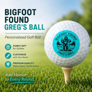 Funny Bigfoot Personalised Golf Gift Blue Balls
