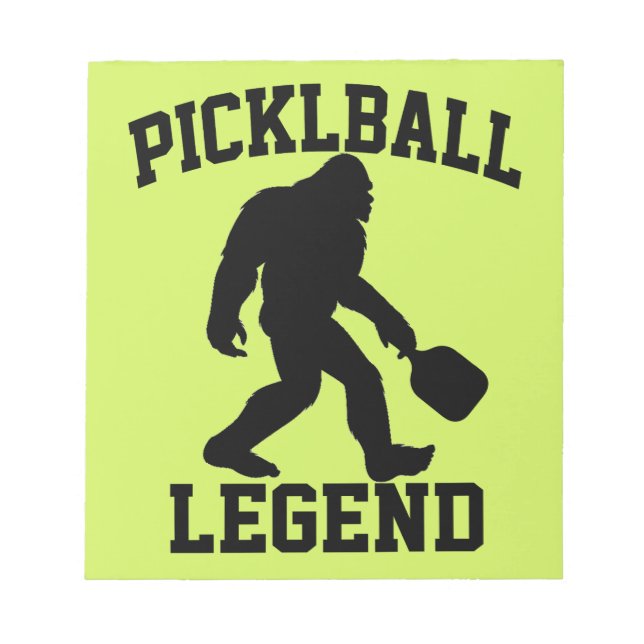 Funny Bigfoot Pickleball Legend  Notepad (Front)