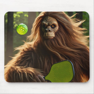 Funny Bigfoot Playing Pickleball Mouse Mat
