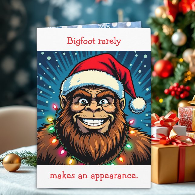Funny Bigfoot Pun Christmas Card (Creator Uploaded)