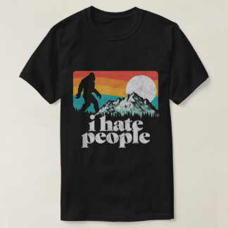 Funny Bigfoot Retro Mountain Design T-Shirt