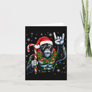 Funny Bigfoot Rock On Pyjamas Pjs Christmas Xmas M Card