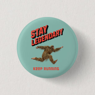 Funny Bigfoot Running Motivation 3 Cm Round Badge