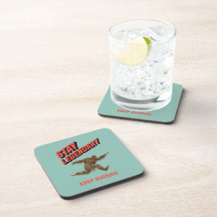Funny Bigfoot Running Motivation Coaster