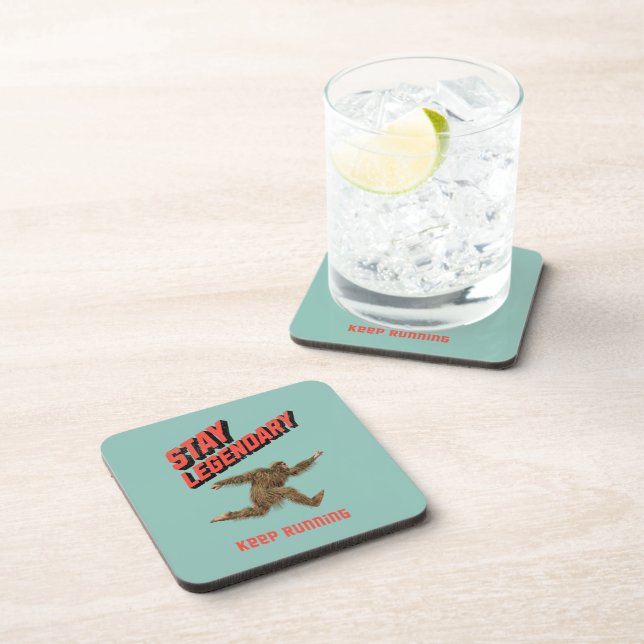 Funny Bigfoot Running Motivation Coaster (Right Side)