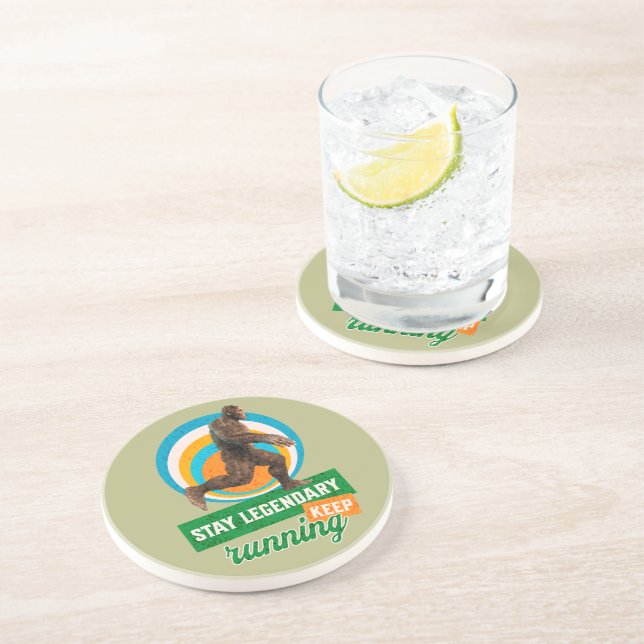 Funny Bigfoot Running Motivation Coaster (Side)
