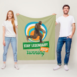 Funny Bigfoot Running Motivation Fleece Blanket