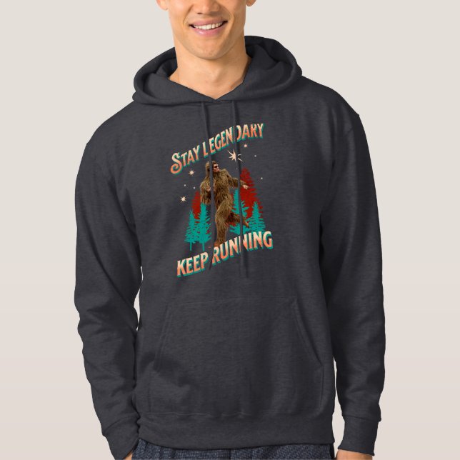 Funny Bigfoot Running Motivation Hoodie (Front)