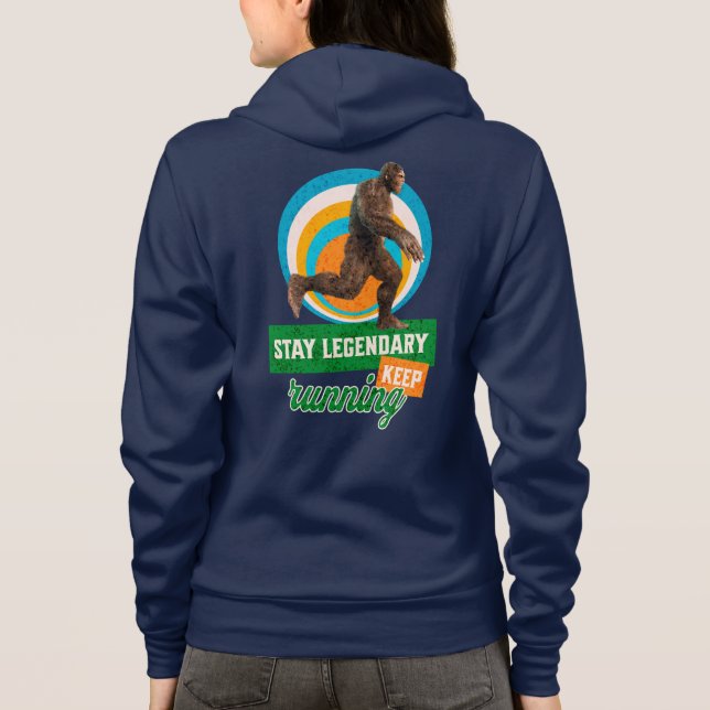 Funny Bigfoot Running Motivation Hoodie (Back)