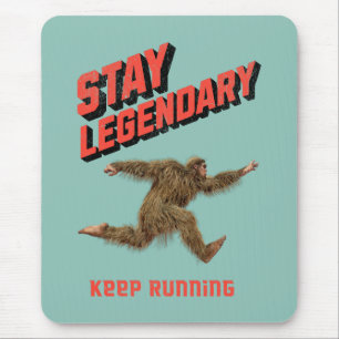 Funny Bigfoot Running Motivation Mouse Mat