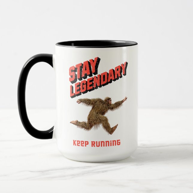 Funny Bigfoot Running Motivation Mug (Left)