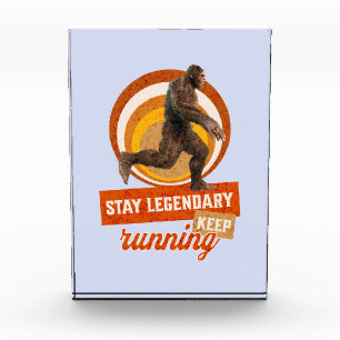 Funny Bigfoot Running Motivation Photo Block