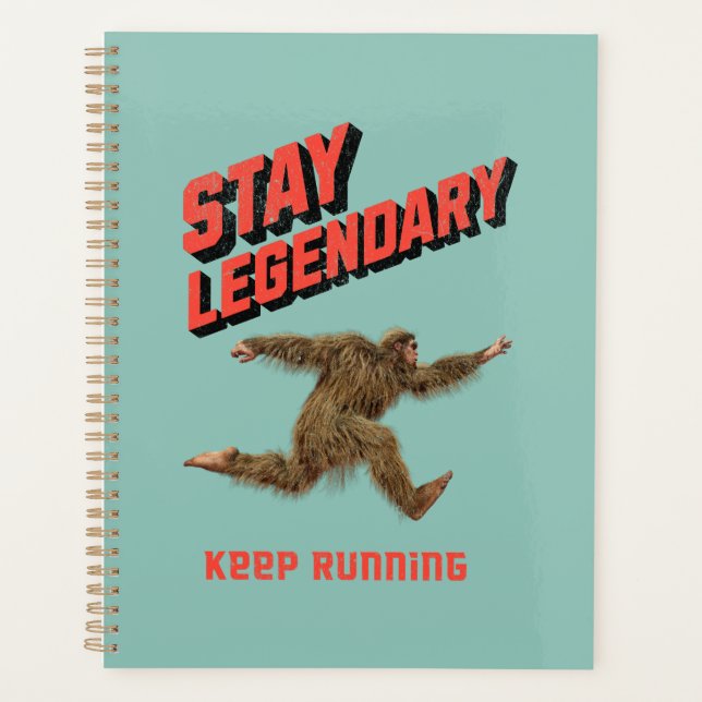 Funny Bigfoot Running Motivation Planner (Front)