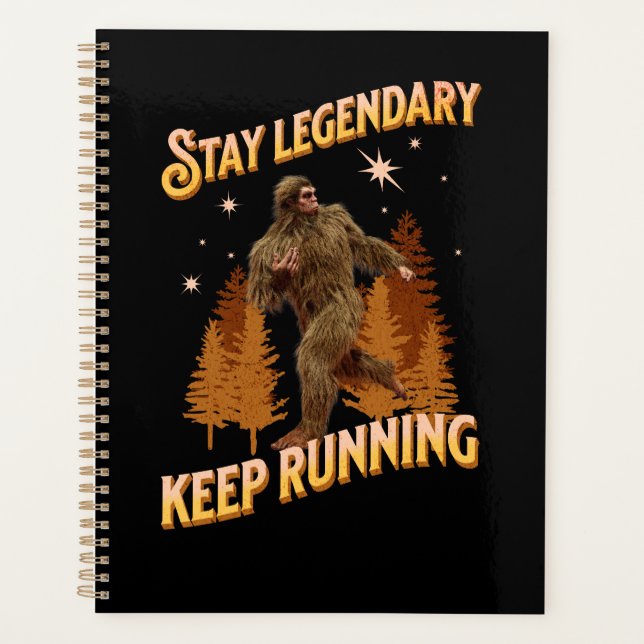 Funny Bigfoot Running Motivation Planner (Front)