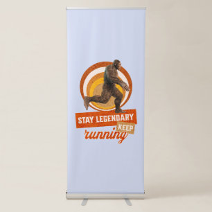 Funny Bigfoot Running Motivation Retractable Banner