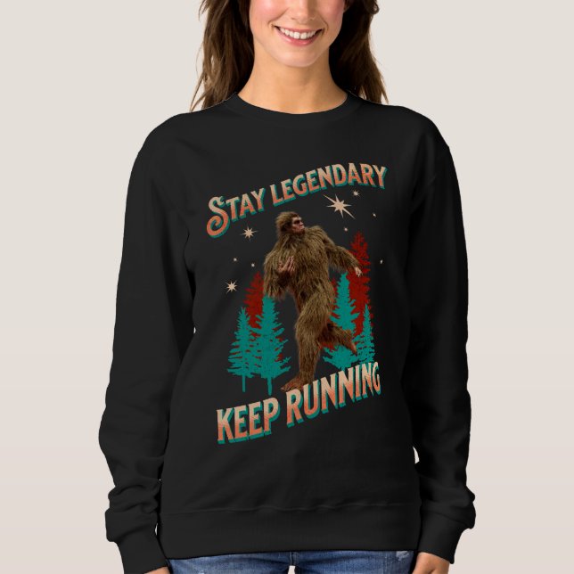 Funny Bigfoot Running Motivation Sweatshirt (Front)