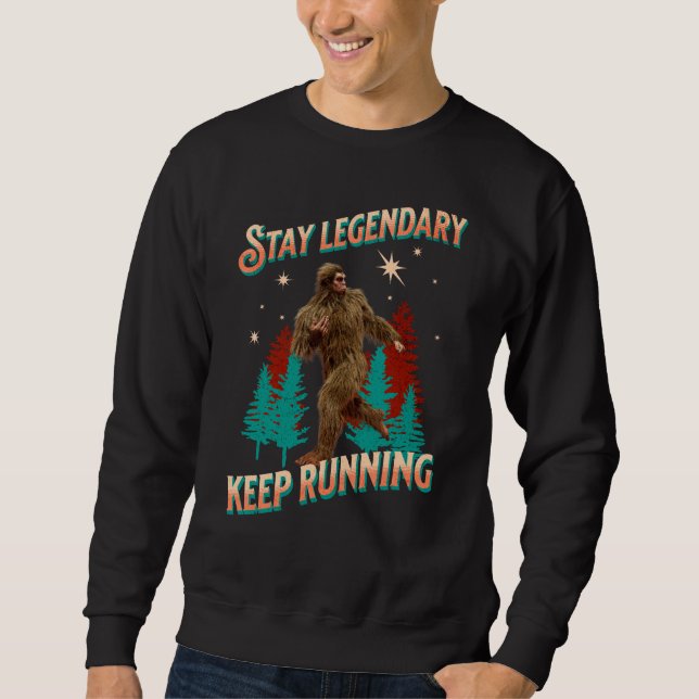 Funny Bigfoot Running Motivation Sweatshirt (Front)