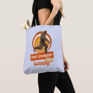 Funny Bigfoot Running Motivation Tote Bag