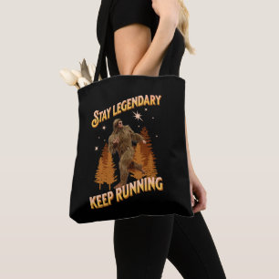 Funny Bigfoot Running Motivation Tote Bag