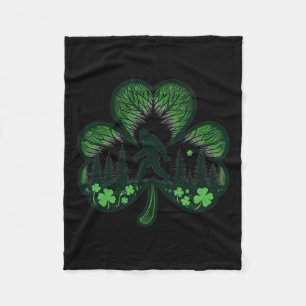 Funny Bigfoot Saint Paddys St Patricks Day Cool Bi Fleece Blanket