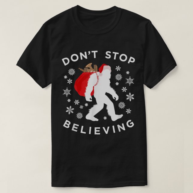 Funny Bigfoot Santa Christmas Design T-Shirt (Design Front)
