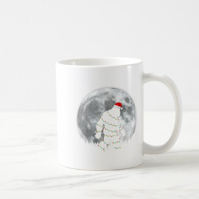 Funny Bigfoot Santa Moon Christmas Lights Xmas Sas Coffee Mug (Right)