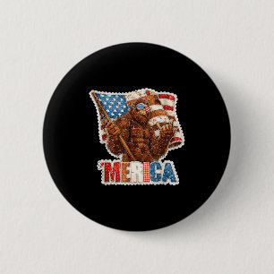 Funny bigfoot sasquatch america rock 4th of julyFu 6 Cm Round Badge