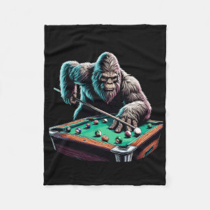 Funny Bigfoot Sasquatch Billiards Pool Player Men  Fleece Blanket