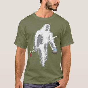 Funny Bigfoot Sasquatch Curling Cute Winter T-Shirt