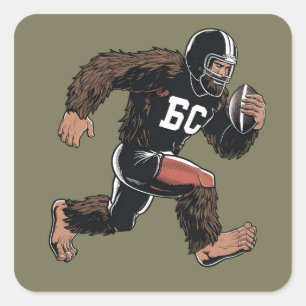 Funny Bigfoot Sasquatch Fantasy Football Sport Square Sticker