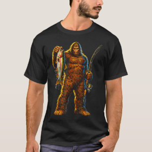 Funny Bigfoot Sasquatch Fishing Outdoor Camping Fa T-Shirt