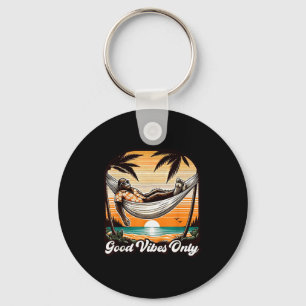 Funny Bigfoot Sasquatch Hawaiian Retro Beach Vacat Key Ring